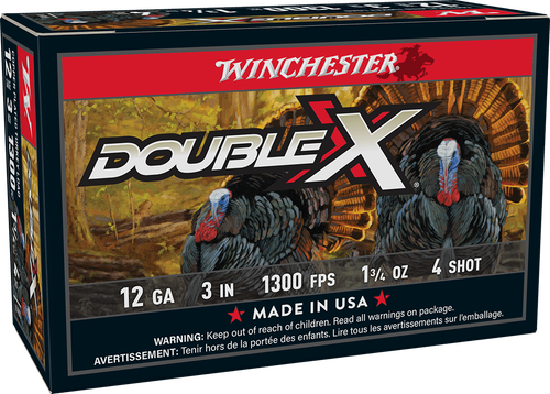 Winchester Ammo STH1234 Double X High Velocity Turkey 12Gauge 3" 1 3/4oz 4Shot 10 Per Box/10 Case                                                                                                       