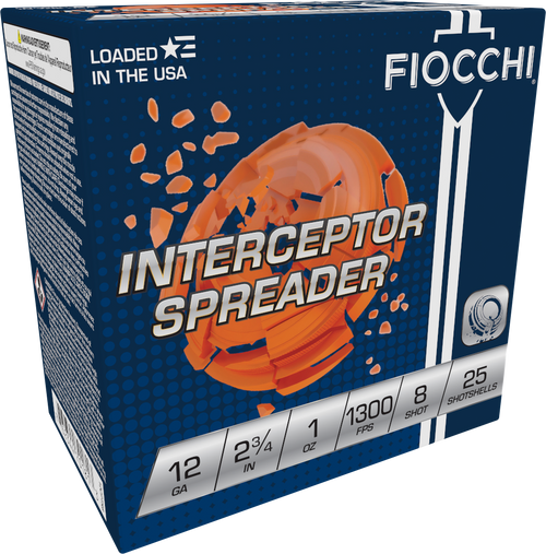Fiocchi 12CPTR8 Exacta Target Interceptor Spreader 12Gauge 2.75" 1oz 8Shot 25 Per Box/10 Case                                                                                                           