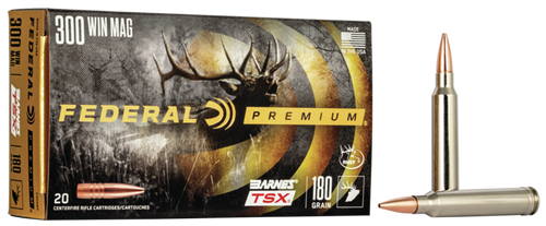 Federal P300WP Premium  300WinMag 180gr Barnes TSX 20 Per Box/10 Case                                                                                                                                   