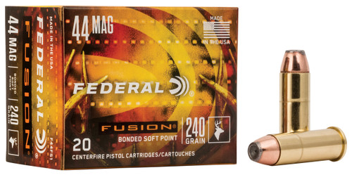 Federal F44SF1 Fusion Handgun 44RemMag 240gr Fusion Soft Point 20 Per Box/10 Case                                                                                                                       