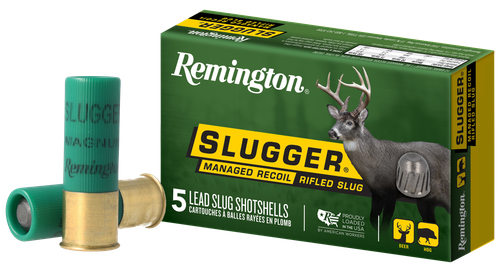 Remington Ammunition 20290 Slugger Managed-Recoil 12 Gauge 2.75" 1 oz Rifled Slug Shot 5 Per Box/20 Cs                                                                                                  