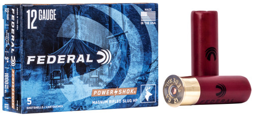 Federal F131RS Power-Shok Shotshell 12Gauge 3" 1 1/4oz RifledSlug Shot 5 Per Box/50 Case                                                                                                                