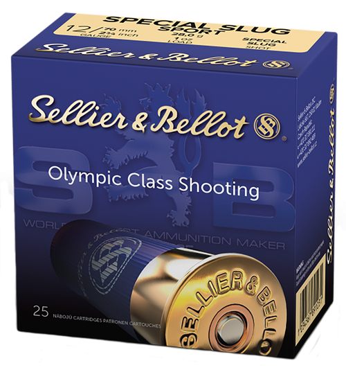 Sellier & Bellot SB12SLUG Shotgun  12Gauge 2.75" 1oz Rifled Slug Shot 25 Per Box/10 Case                                                                                                                