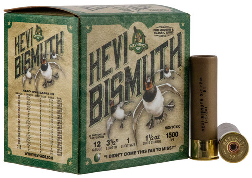 HEVI-Shot HS14501 HEVI-Bismuth  12Gauge 3.50" 1 1/2oz Bismuth 1Shot 25 Per Box/10 Case                                                                                                                  