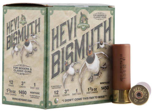 HEVI-Shot HS14001 HEVI-Bismuth  12Gauge 3" 1 3/8oz Bismuth 1Shot 25 Per Box/10 Case                                                                                                                     