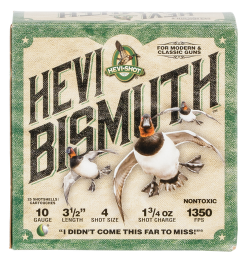 HEVI-Shot HS15504 HEVI-Bismuth  10Gauge 3.50" 1 3/4oz Bismuth 4Shot 25 Per Box/10 Case                                                                                                                  