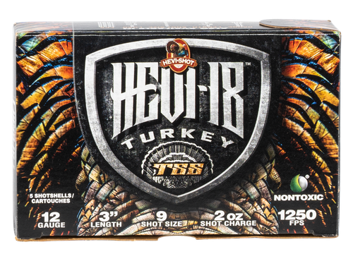 HEVI-Shot HS4009 HEVI-18 TSS Turkey 12Gauge 3" 2oz Tungsten 9Shot 5 Per Box/10 Case                                                                                                                     