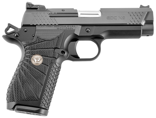 Wilson Combat EDCXCPR9A EDC X9 9mm Luger 15+1 4" Fluted Barrel, Black DLC Serrated Stainless Steel Slide, Black Aluminum Frame w/Beavertail & Picatinny Rail, Black G10 Grip                            