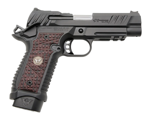 Wilson Combat 2XPDCOPR9A eXperior Elite Commander Frame 9mm Luger 18+1 4.25" Stainless Fluted Barrel, Black Armor-Tuff Stainless Steel Optic Ready/Serrated Slide, Black Armor-Tuff Aluminum Frame w/Bea