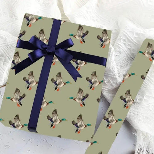 GREEN DUCK WRAPPING PAPER