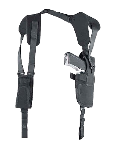 Uncle Mike's 75011 Pro-Pak Vertical Shoulder Holster Shoulder Size 01 Black Nylon Harness Fits Medium Autos Fits 3-4" Barrel Right Hand                                                                 