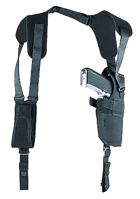 Uncle Mike's 83001 Sidekick Vertical Shoulder Holster Shoulder Size 0 Black Cordura Harness Fits Sm/Med DA Revolver Fits 2-3" Barrel Right Hand                                                         