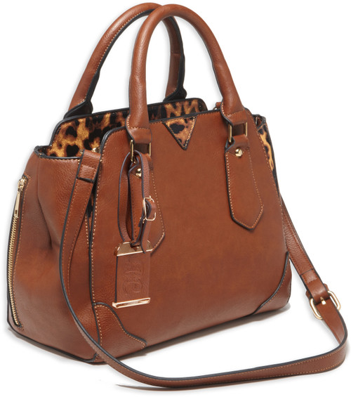 Bulldog BDP024 Satchel Purse w/Holster Chestnut Leather for Small Autos & Revolvers Ambidextrous Hand                                                                                                   