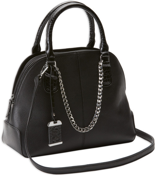 Bulldog BDP021 Satchel Purse w/Holster Black Leather Most Sm Pistols & Revolvers Ambidextrous Hand                                                                                                      