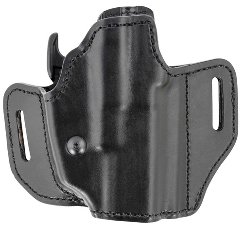 Bianchi 52831 Allusion Assent Pro-Fit OWB Size 13b Black Leather Belt Slide Compatible w/Glock 19/Ruger Security-9/FN FNS Belt Up to 1.50" Wide Right Hand                                              