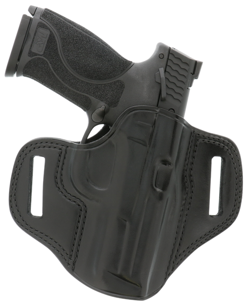 Galco CM224B Combat Master  OWB Black Leather Belt Slide Compatible w/Ruger Security-9/Glock 17/Glock 22 Gen2-5 Belt 1.75" Wide Right Hand                                                              