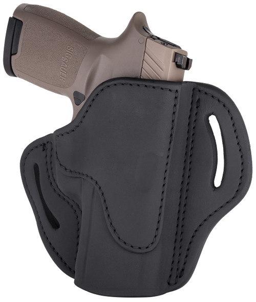 1791 Gunleather BH24SSBLR BH2.4S  OWB Open Top 2.4 Stealth Black Leather Belt Slide Fits FN 509/Springfield XD-M/HK VP9SK                                                                               