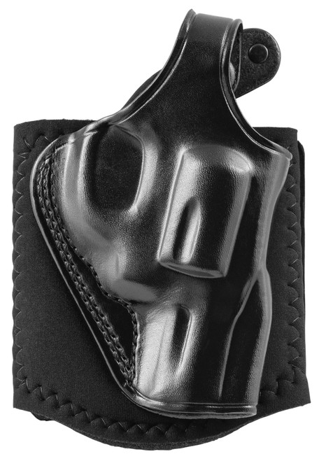 Galco AG158B Ankle Glove  Size Fits Ankles up to 13" Black Leather Hook & Loop Fits S&W J Frame Fits Charter Arms Undercover Right Hand                                                                 