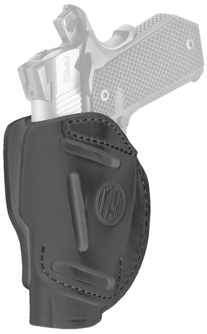 1791 Gunleather 3WH1SBLA 3-Way  IWB/OWB Size 01 Stealth Black Leather Belt Loop Fits 1911 3-4" Ambidextrous                                                                                             