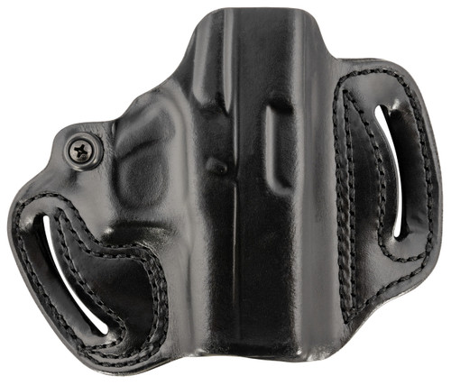 DeSantis Gunhide 086BA8BZ0 Mini Slide  OWB Black Leather Belt Slide Fits Glock 43/43x/48 Belt 1.75" Wide Black Hand                                                                                     