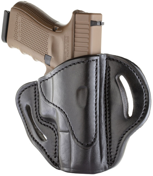 1791 Gunleather BH21SBLR BH2.1  OWB Size 2.1 Stealth Black Leather Belt Slide Compatible w/Glock 17/S&W M&P Shield/Springfield XD Right Hand                                                            