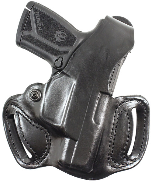 DeSantis Gunhide 085BAZ9Z0 Thumb Break Mini Slide OWB Black Leather Belt Slide Fits Kel-Tec PMR30 Right Hand                                                                                            