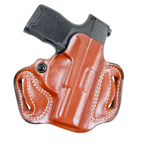 DeSantis Gunhide 086TA8JZ0 Mini Slide  OWB Tan Leather Belt Slide Fits Sig P365 Belt 1.75" Wide Right Hand                                                                                              