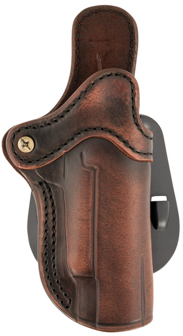 1791 Gunleather ORPDH1VTGR Paddle Holster Optic Ready OWB Size 01 Vintage Leather Paddle Fits 4-5" 1911 Right Hand                                                                                      