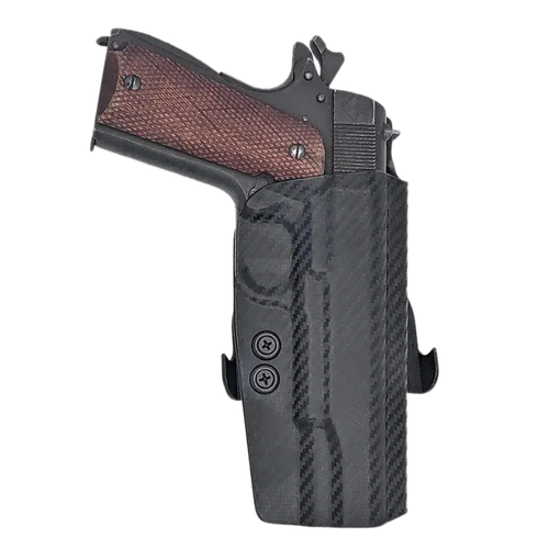 Rounded Gear CEX19115NRCFRHOWBPDL  Paddle Holster OWB Black Carbon Fiber Kydex Fits 1911 5" Right Hand                                                                                                  