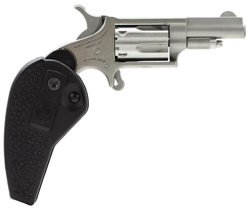 North American Arms 22LLRHG Mini-Revolver  22 LR 5 Shot 1.63" Barrel, Overall Stainless Steel Finish, Black Synthetic Holster Grip                                                                      