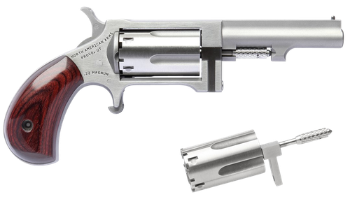 North American Arms SWC250 Sidewinder  22 LR 22 WMR 5 Shot 2.50" Stainless Steel Barrel, Frame & Cylinder, Rosewood Birdshead Grip Exposed Hammer                                                       