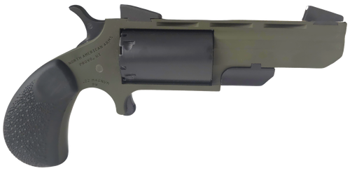 North American Arms TGHMB Green Huntsman  22 WMR 5 Shot 2" OD Green Cerakote Heavy Vent Rib Barrel, OD Green Cerakote Steel Frame, Matte Black Cylinder, Black Cobblestone Rubber Grip, Exposed Hammer  