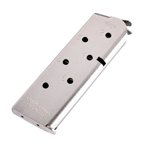CMC Products 14120 Match Grade  7rd 45 ACP Fits 1911 Officer Stainless Steel                                                                                                                            