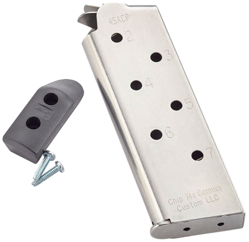 CMC Products 14121 Match Grade  7rd 45 ACP Fits 1911 Officer Stainless/Black                                                                                                                            