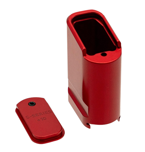 Shield Arms SAS15ME10RED Magazine Extension  Extended 10rd Compatible w/ Shield Arms S15 Magazine Red Anodized Aluminum                                                                                 