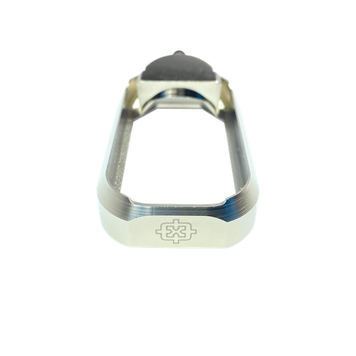 Cross Armory CRGFMWSV Flared Magwell  Compatible w/Glock Gen1-3 Silver Anodized Aluminum                                                                                                                
