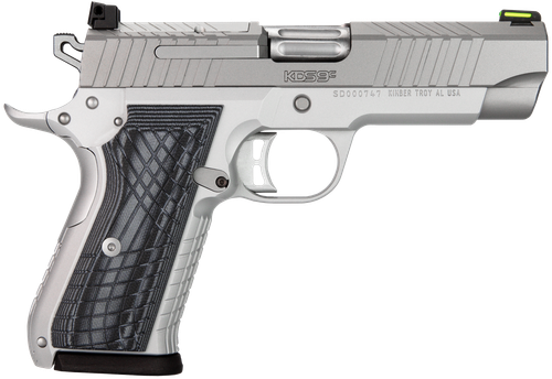 Kimber Mfg.,inc 3100012 KDS9C  9mm 15+1 4.09" KimPro Silver  Front and Rear Serrations Stainless Steel Slide Gray and Black G10 Crosshatch Grip                                                         