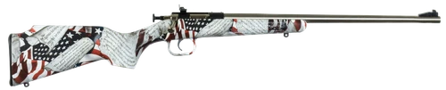 Crickett KSA3168 Youth  22 LR 1rd 16.12" Stainless Steel Barrel, Fixed Front/Adjustable Rear Peep Sights, American Flag/Amendment Synthetic Stock w/11.5" LOP, Rebounding Firing Pin Safety             