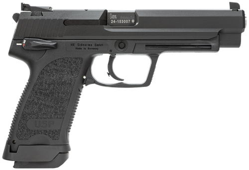 HK 81000361 USP Expert V1 9mm Luger Caliber with 4.25" Barrel, 15+1 Capacity, Overall Black Finish, Serrated Trigger Guard Frame, Serrated Steel Slide & Polymer Grip Includes 2 Mags                   