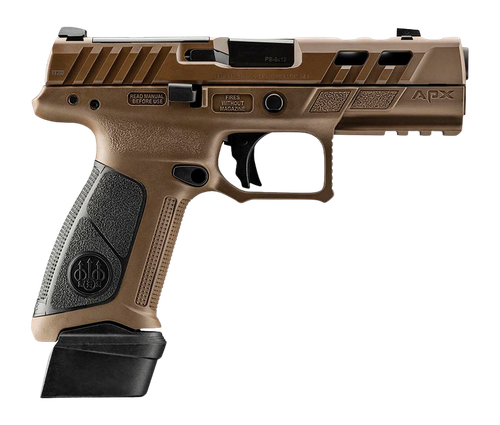Beretta USA JAXA1F921PTFDE APX A1 Full Size Frame 9mm Luger 21+1 4.25" Ported Barrel, Flat Dark Earth Steel Optic Ready/Ported/Serrated Slide, Polymer Frame w/Picatinny Rail, Textured Grip, Ambidextro