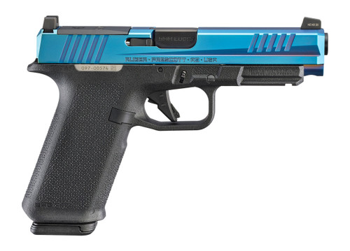Ruger 19551 RXM 9mm Luger 17+1 4.50" Black FNC Nitride Barrel, Blue PVD Alloy Steel Optic Ready Slide, Black Polymer Frame w/Accessory Rail, Magpul EHG Grip, RMR/RMSc/DPP Footprint                    