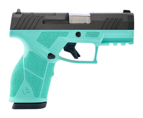 Taurus 1-GX2P931C-10 GX2 T.O.R.O. Compact Frame 9mm Luger 10+1 3.38" Matte Stainless SharpShooter Barrel, Black Alloy Steel Optic Ready Slide, Cyan Polymer Frame w/Picatinny Rail, Textured Grip       