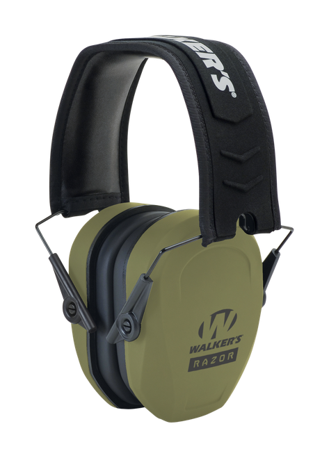 Walker's GWPRSMPASODG Razor Slim Passive Muff 27 dB Over the Head OD Green/Black Polymer                                                                                                                