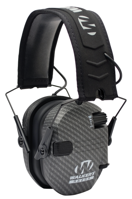 Walker's GWPRSEMCARB Razor Slim Electronic Muff 23 dB Over the Head Carbon Gray/Black Polymer                                                                                                           