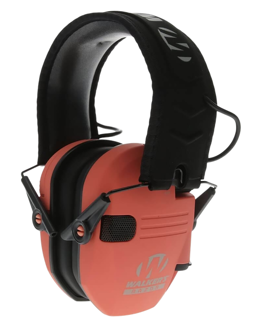 Walker's GWPRSEMCOR Razor Slim Electronic Muff 23 dB Over the Head Coral/Black Polymer                                                                                                                  