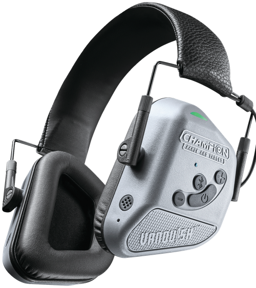 Champion Targets 40982 Vanquish Pro Elite Muff Over the Head Bluetooth Enabled Rechargeable Li-ion Battery Black/Gray                                                                                   
