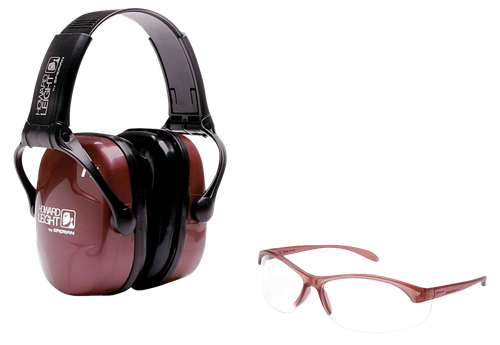 Howard Leight R01727 Woman's Shooting Safety Combo 25 dB Over the Head Dusty Rose/Black Women                                                                                                           