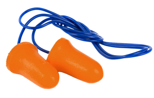Walker's GWPCORDPLGBKT Corded Foam Ear Plugs 32 dB Orange with Blue Cord 50 Pair                                                                                                                        