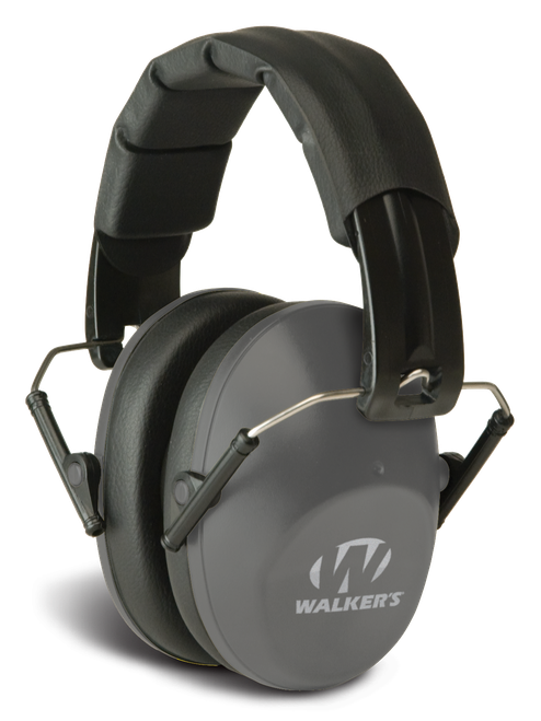 Walker's GWPFPM1GY Pro Low Profile Passive Muff 22 dB Over the Head Gray/Black Polymer                                                                                                                  