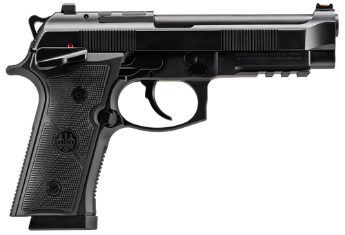 Beretta USA J92XFMSDA21 92GTS  9mm Luger 18+1 4.70" Black Inox Steel Barrel, Black Cerakote Optic Ready/Serrated Steel Slide + Aluminum Frame w/Beavertail & Picatinny Rail, Ambidextrous               